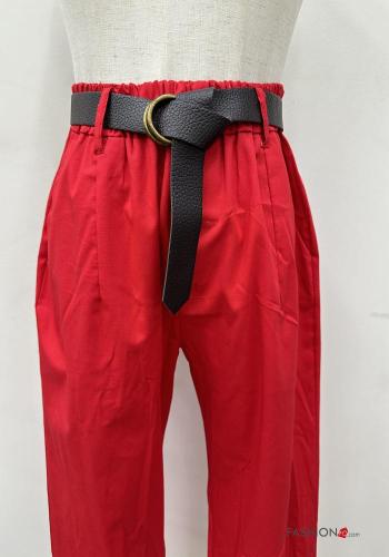 Chino aus Baumwolle mit Gürtel mit gummizug mit Taschen - ph 4