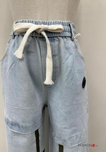 Jeans aus Baumwolle mit Taschen mit gummizug - ph 3
