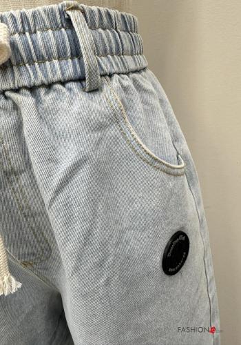 Jeans aus Baumwolle mit Taschen mit gummizug - ph 4