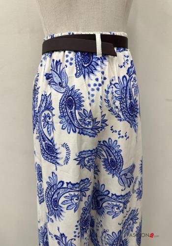 Hose aus Leinen mit Gürtel mit gummizug mit Taschen - ph 5