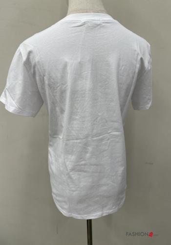 Embroidered short sleeve crew neck Cotton T-shirt - ph 5