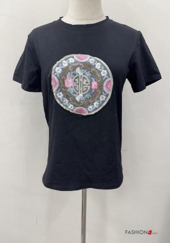 Embroidered short sleeve crew neck Cotton T-shirt - ph 6