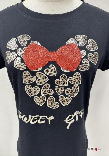 T-shirt in Cotone maniche corte girocollo Fantasia stampata - ph 2