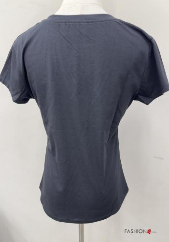 T-shirt in Cotone maniche corte girocollo Fantasia stampata - ph 5
