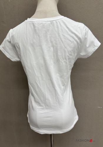 T-shirt de Algodón manga corta cuello redondo Diseño impreso - ph 2