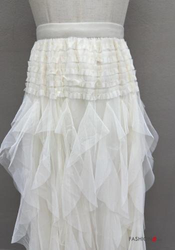 Gonna tulle vita alta Fantasia ricamata con fodera con elastico - ph 2