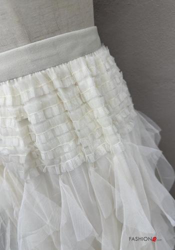 Gonna tulle vita alta Fantasia ricamata con fodera con elastico - ph 3