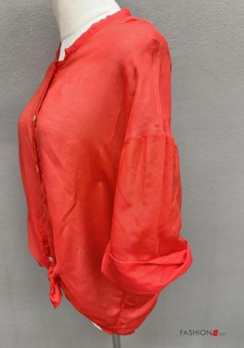 Camicia in Seta con bottoni maniche a tre quarti - ph 2