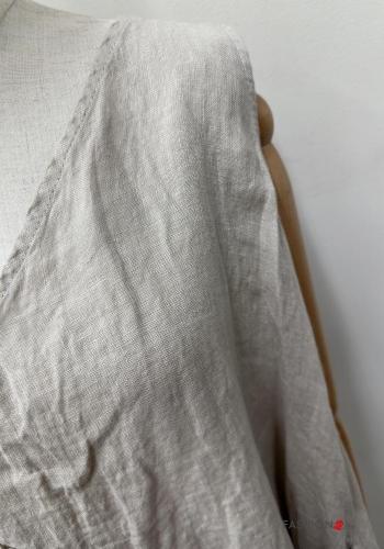 Robe en Lin sans manches oversize asymétrique à volants à col en V - ph 4