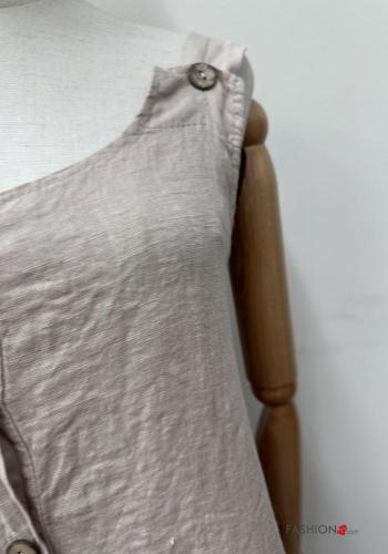 rückenfrei Latzhose aus Leinen mit Knöpfen - ph 3