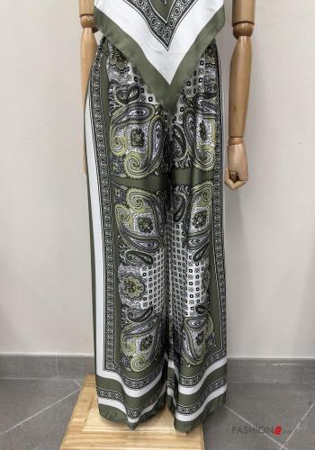 Coordinato asimmetrico regolabile wide leg Fantasia paisley con elastico - ph 5