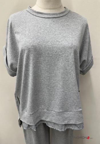 Coordinato in Cotone girocollo oversize maniche corte con elastico - ph 2