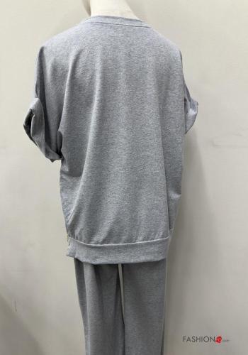 Coordinato in Cotone girocollo oversize maniche corte con elastico - ph 4
