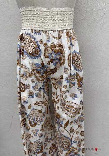 hoher Taille lange Hose aus Baumwolle mit gummizug - ph 2