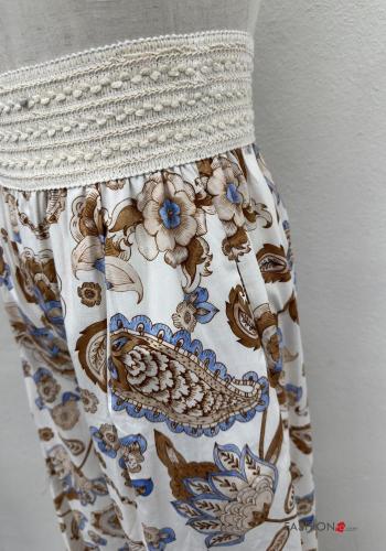 hoher Taille lange Hose aus Baumwolle mit gummizug - ph 4