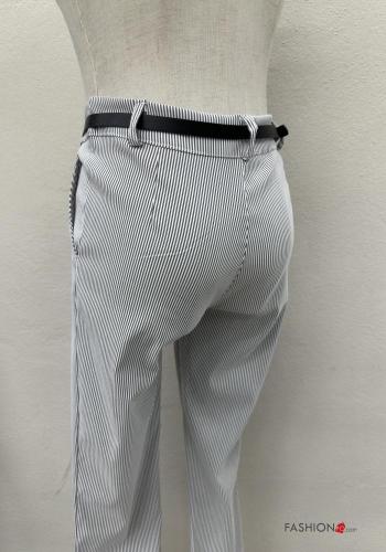 Streifenmuster Hose mit Gürtel mit Taschen - ph 5