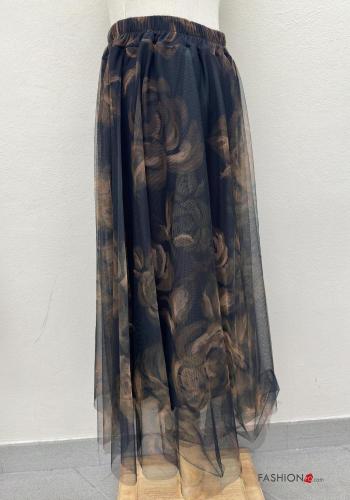 Gonna tulle Fantasia floreale con fodera con elastico - ph 3