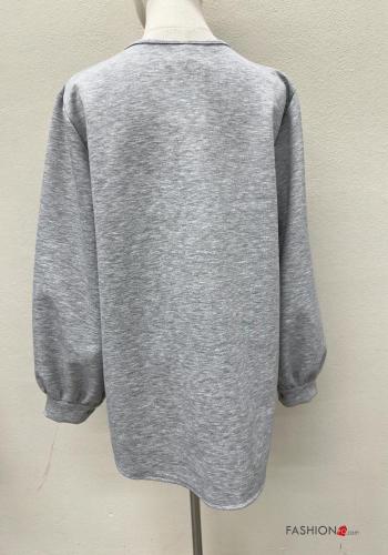 oversized Long sleeved top with v-neck - ph 4