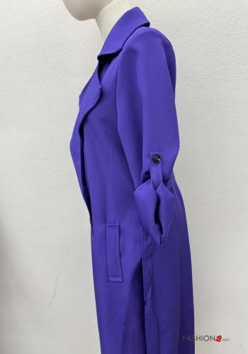 Trench doppio petto lungo con cintura con tasche - ph 5