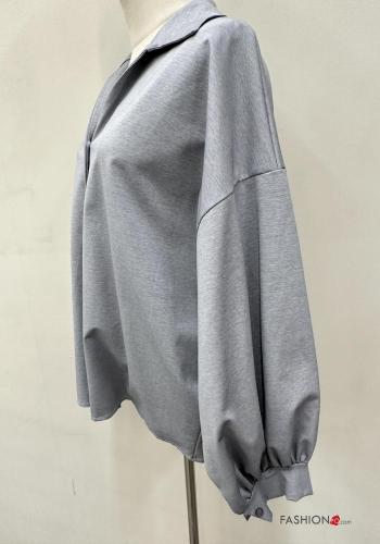 Camicia in Cotone maniche lunghe maniche a palloncino con colletto con bottoni - ph 4