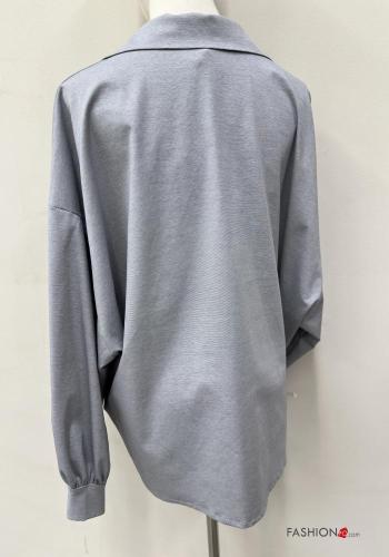 Camicia in Cotone maniche lunghe maniche a palloncino con colletto con bottoni - ph 5