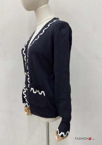 Cardigan with buttons with v-neck with pockets - ph 3