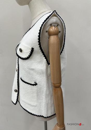 Chaleco con bolsillos con cuello en v con botones - ph 3