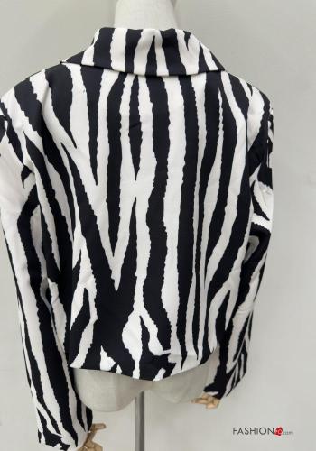 Tiermuster lange ärmel kurz Jacke mit Knöpfen - ph 5