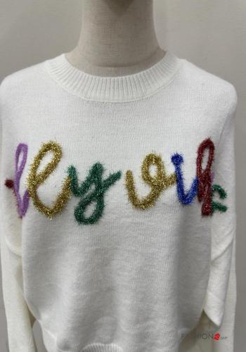 long sleeve crew neck lurex Sweater - ph 2