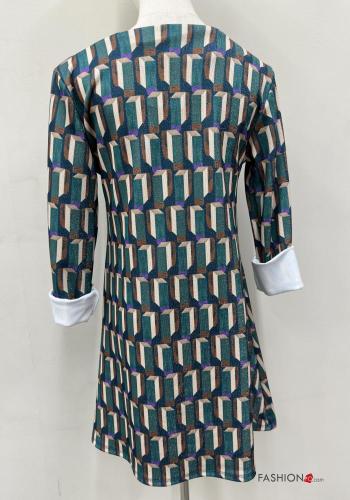 Abito girocollo lurex maniche lunghe Fantasia geometrica - ph 4