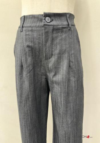 Jeans en Coton à boutons avec fermeture éclair avec poches - ph 2