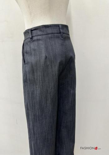 Jeans en Coton à boutons avec fermeture éclair avec poches - ph 5