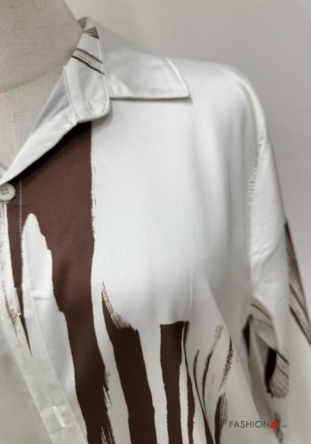 Chemise manches longues à collet Imprimé abstrait à boutons - ph 5