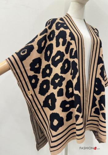 Cape Imprimé animalier à boutons manches à trois-quarts - ph 2