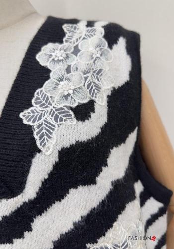 Animal print Gilet with v-neck - ph 3