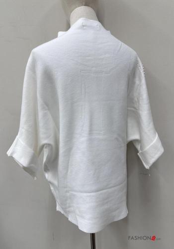 Rollneck 3/4 sleeve with pearls - ph 4