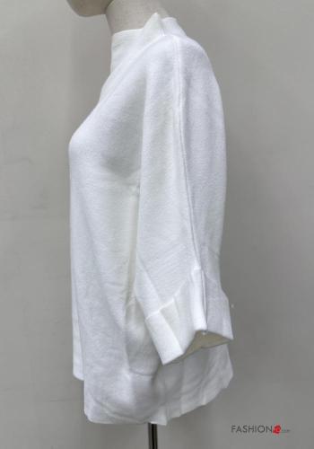 Rollneck 3/4 sleeve with pearls - ph 6