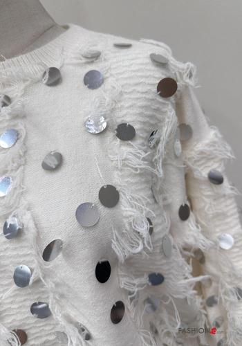 Maglione maniche lunghe girocollo con paillettes - ph 3