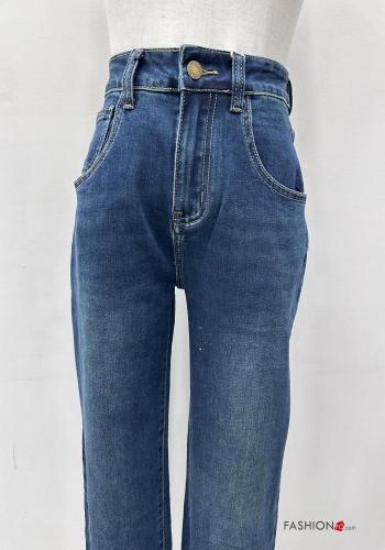 Jeans aus Baumwolle mit Knöpfen mit Reißverschluss mit Taschen - ph 2