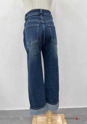 Jeans aus Baumwolle mit Knöpfen mit Reißverschluss mit Taschen - ph 4