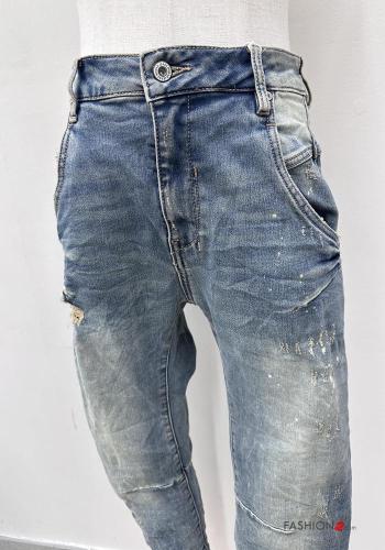 Cotton Jeans with buttons with zip with pockets - ph 2