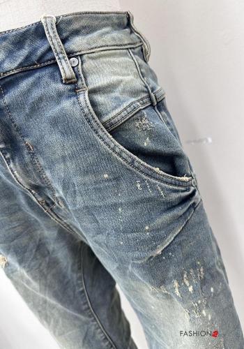 Cotton Jeans with buttons with zip with pockets - ph 3