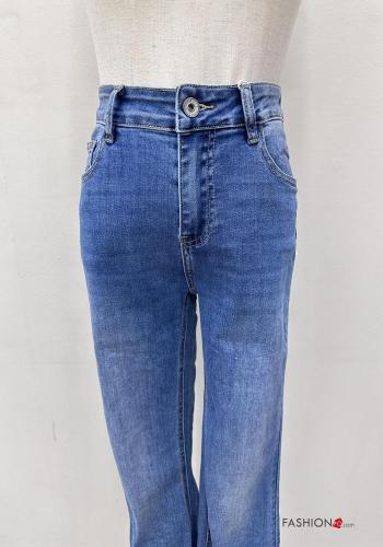 zerrissene destroyed Jeans aus Baumwolle mit Knöpfen mit Reißverschluss mit Taschen - ph 2
