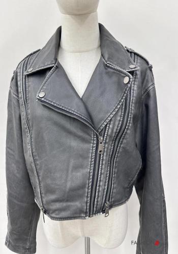 Blouson Style Motard Imprimé coloré - ph 2