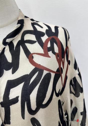 Chemise en Mélange de Laine manches longues Imprimé mixte à boutons - ph 3