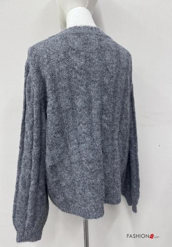 long sleeve crew neck Wool Mix Sweater - ph 5