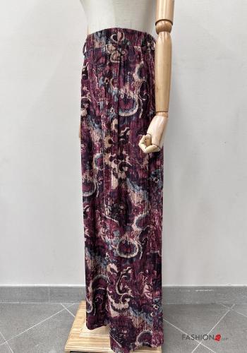 Pantalone wide leg Fantasia astratta con elastico - ph 4