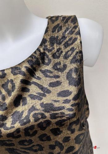 Top senza maniche girocollo corto metallizzato Fantasia animalier - ph 3