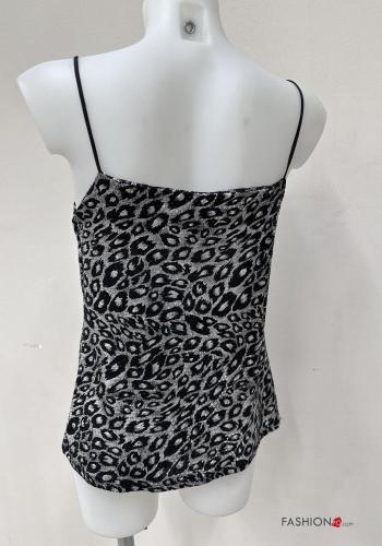 Top metallizzato senza maniche scollato sulla schiena Fantasia animalier - ph 5