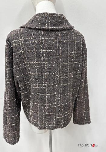 Tartan long sleeve with collar Cotton Jacket with buttons - ph 5